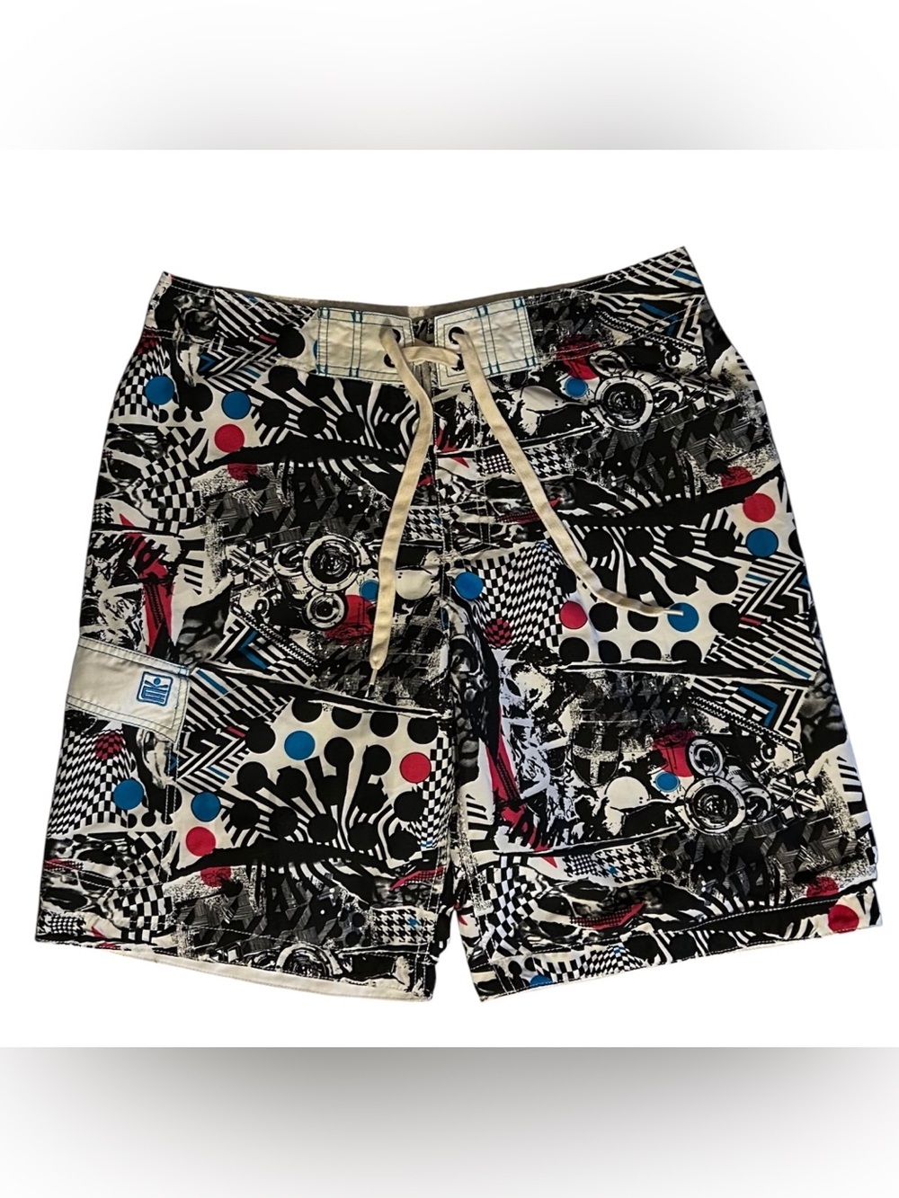 Machine Abstract Geometric Swim Trunks Resort Beach Quick Dry Men’s 34